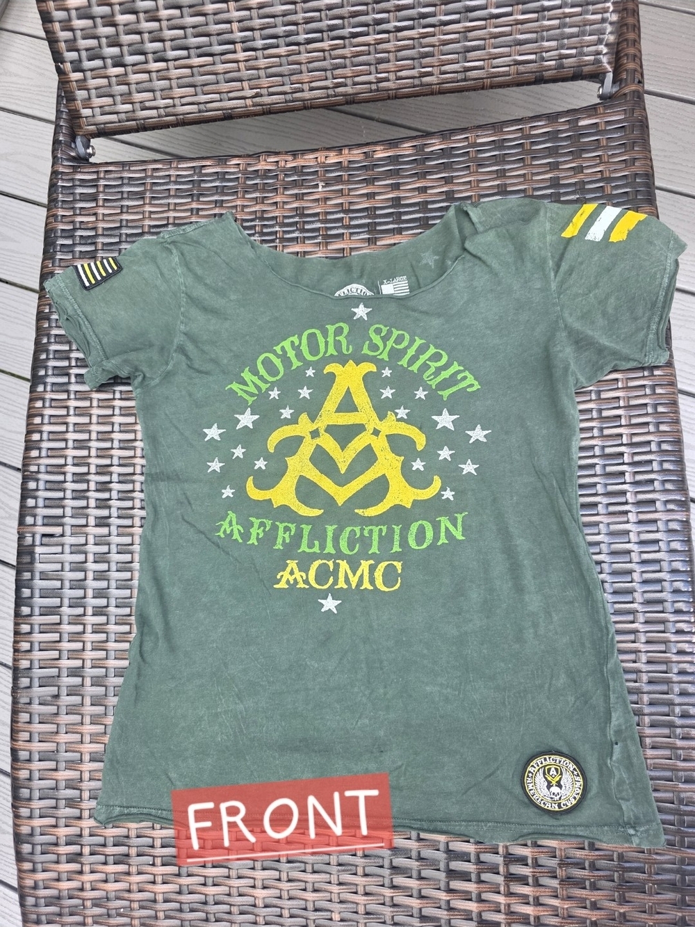 Affliction American Customs Graphic Tee - Dark Green